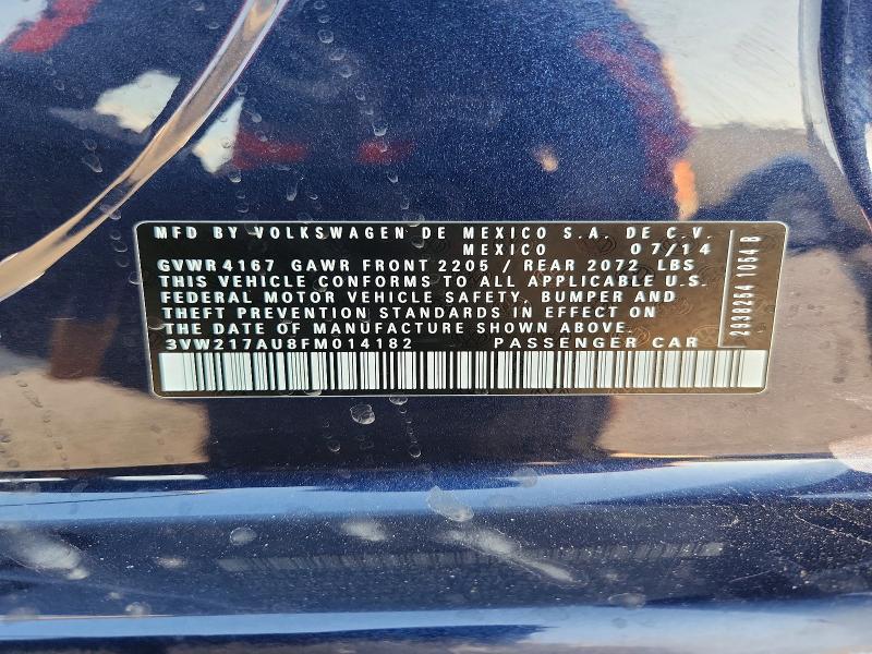 Aukcja sprzedaży 2015 Volkswagen Golf, vin: 3VW217AU8FM014182, numer aukcji: 50693856