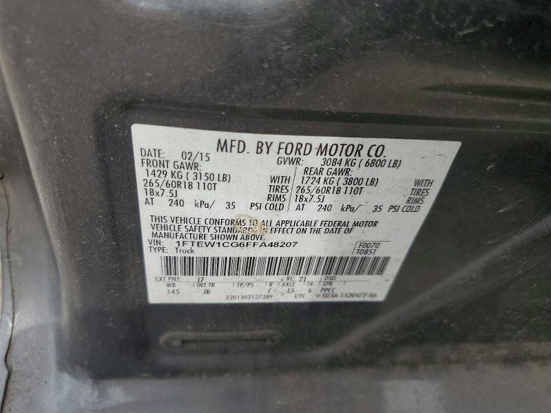 Aukcja sprzedaży 2015 Ford F150, vin: 1FTEW1CG6FFA48207, numer aukcji: 51824616