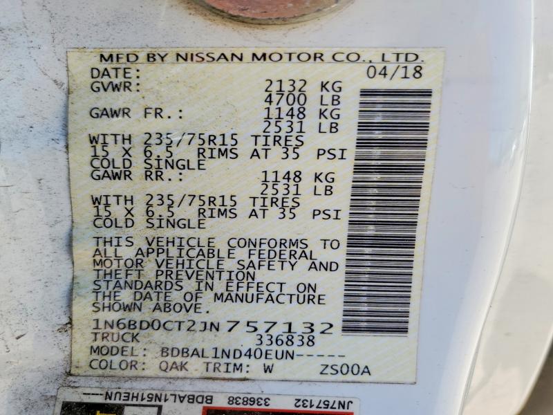 Продажа на аукционе авто 2018 Nissan Frontier, vin: 1N6BD0CT2JN757132, номер лота: 49680966