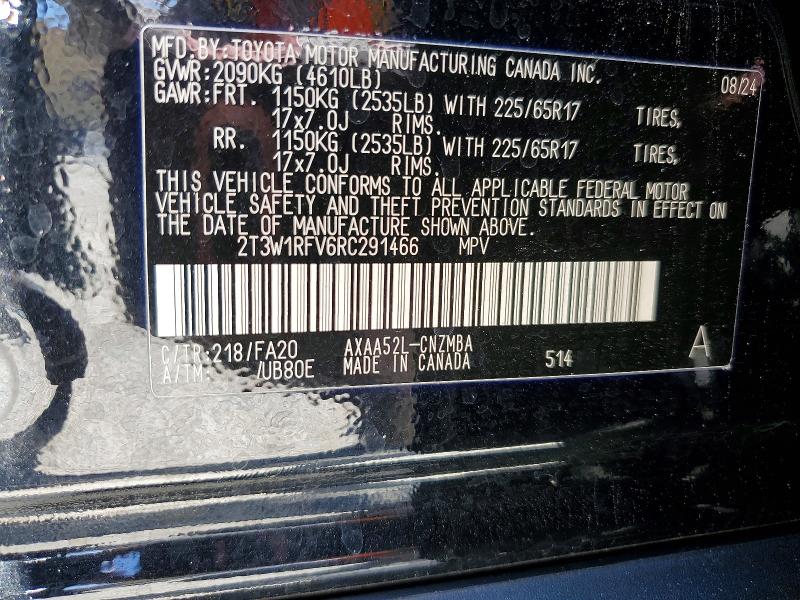 Aukcja sprzedaży 2024 Toyota Rav4, vin: 2T3W1RFV6RC291466, numer aukcji: 49235996