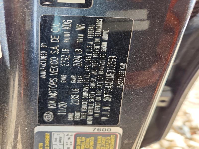 Продажа на аукционе авто 2021 Kia Forte, vin: 3KPF24AD1ME312399, номер лота: 48756506