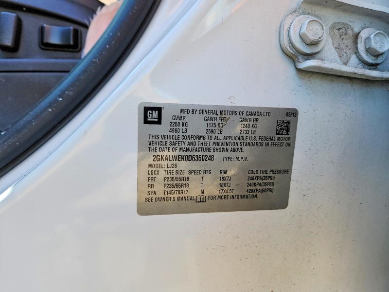 Продаж на аукціоні авто 2013 Gmc Terrain, vin: 2GKALWEK0D6360248, номер лоту: 50163236