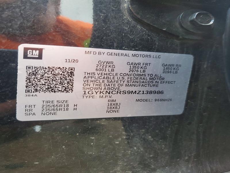 2021 Cadillac Xt5 მანქანა იყიდება აუქციონზე, vin: 1GYKNCRS9MZ138986, აუქციონის ნომერი: 50566746