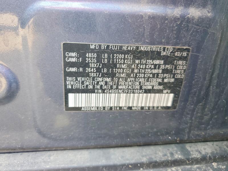 Продажа на аукционе авто 2015 Subaru Outback, vin: 4S4BSENC7F3318042, номер лота: 49911986