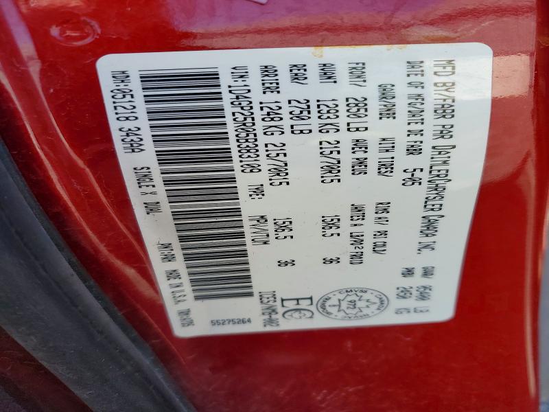 Auction sale of the 2005 Dodge Caravan, vin: 1D4GP25R05B383109, lot number: 50632306