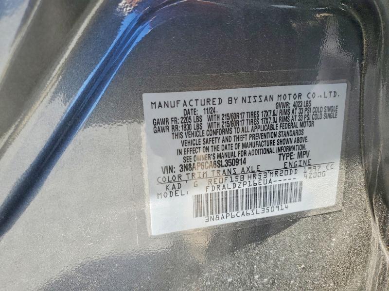 2025 Nissan Kicks მანქანა იყიდება აუქციონზე, vin: 3N8AP6CA6SL350914, აუქციონის ნომერი: 48819196