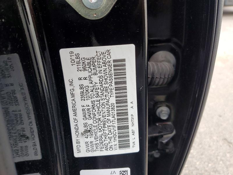 2020 Honda Accord მანქანა იყიდება აუქციონზე, vin: 1HGCV1F17LA013820, აუქციონის ნომერი: 48592846