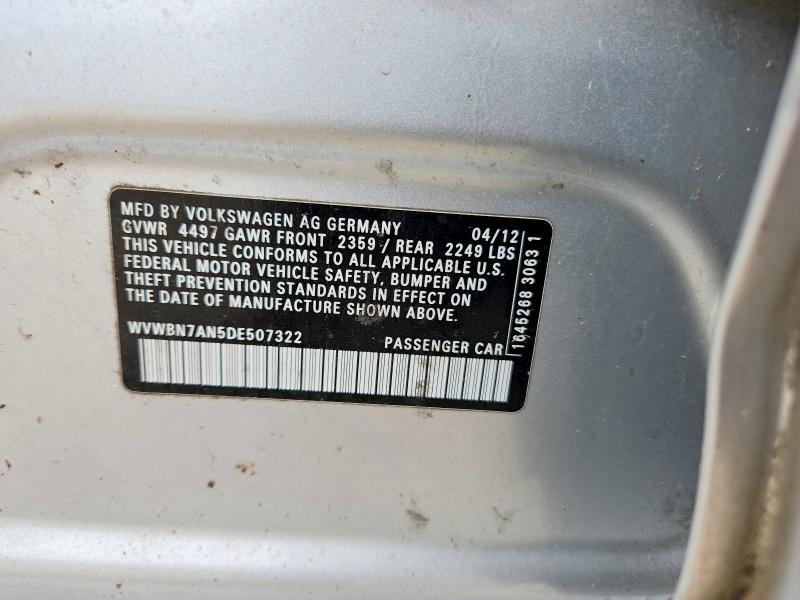 Продажа на аукционе авто 2013 Volkswagen Cc, vin: WVWBN7AN5DE507322, номер лота: 50252896