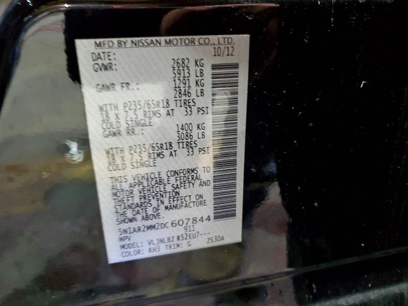 49081096 :رقم المزاد ، 5N1AR2MM2DC607844 vin ، 2013 Nissan Pathfinder مزاد بيع