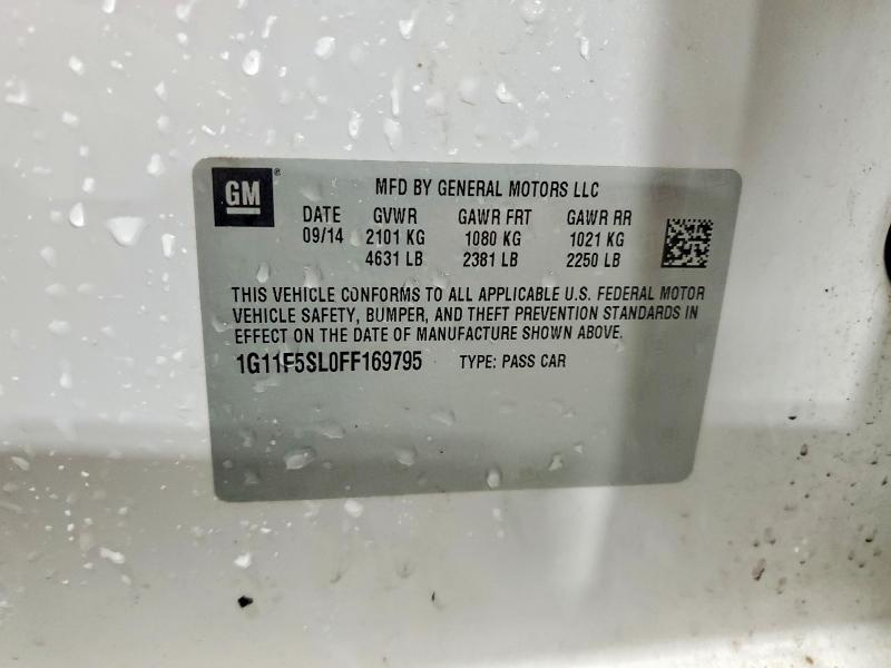 Продаж на аукціоні авто 2015 Chevrolet Malibu, vin: 1G11F5SL0FF169795, номер лоту: 50579646