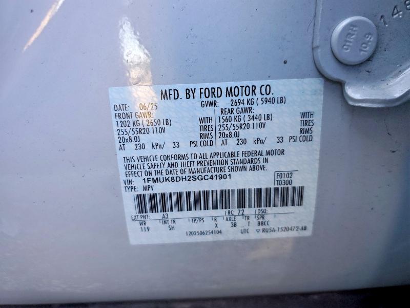 Aukcja sprzedaży 2025 Ford Explorer, vin: 1FMUK8DH2SGC41901, numer aukcji: 50600936