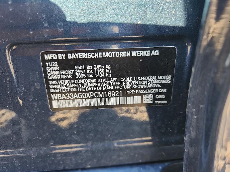 Продаж на аукціоні авто 2023 Bmw 5 Series, vin: WBA33AG0XPCM16921, номер лоту: 51082826