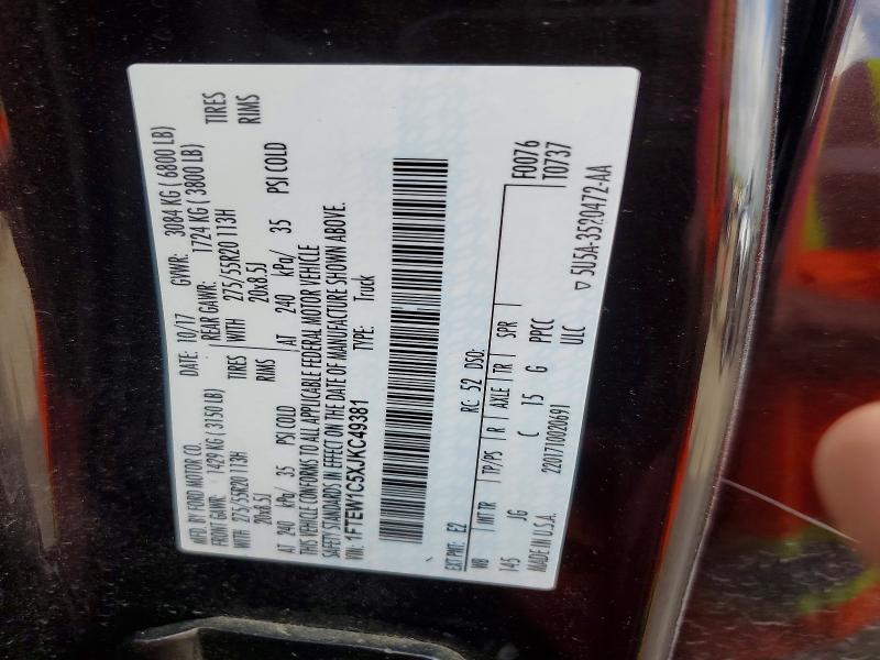 Продаж на аукціоні авто 2018 Ford F150, vin: 1FTEW1C5XJKC49381, номер лоту: 49962746