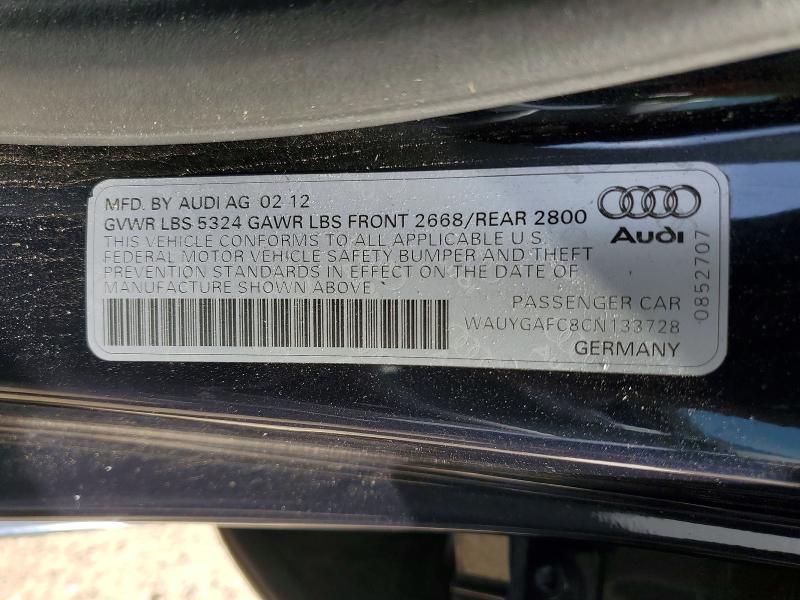 Aukcja sprzedaży 2012 Audi A7, vin: WAUYGAFC8CN133728, numer aukcji: 51640796