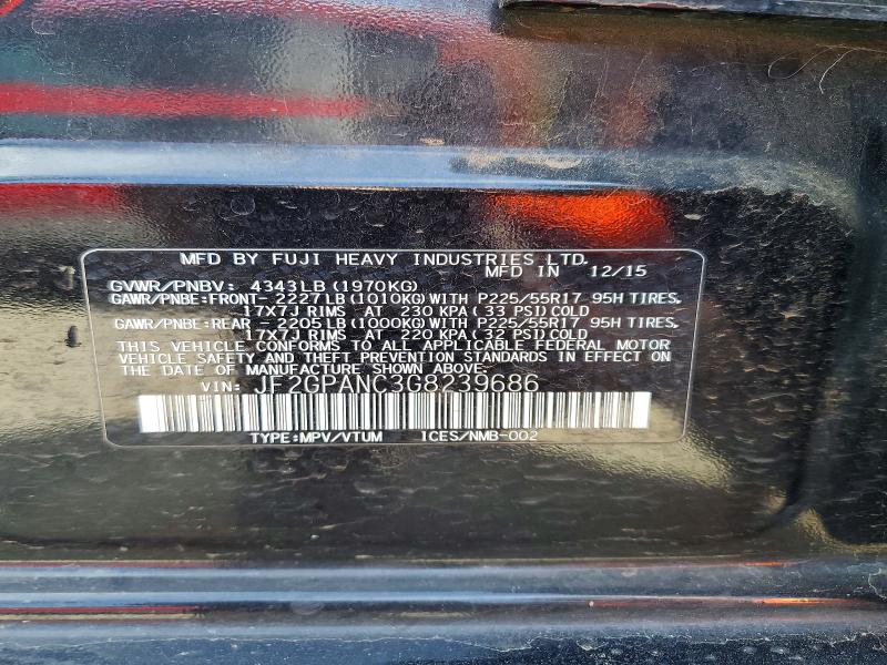 Aukcja sprzedaży 2016 Subaru Crosstrek, vin: JF2GPANC3G8239686, numer aukcji: 49343136