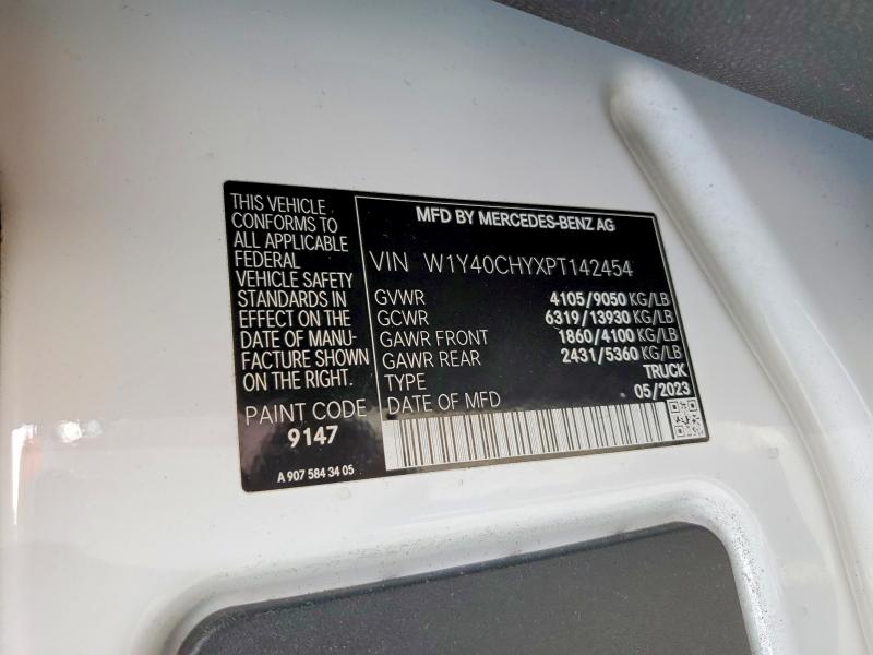 Aukcja sprzedaży 2023 Mercedes-benz Sprinter, vin: W1Y40CHYXPT142454, numer aukcji: 51881886