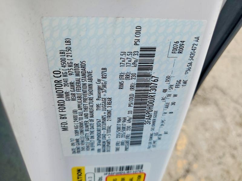 Aukcja sprzedaży 2018 Ford Fusion, vin: 3FA6P0HD0JR130767, numer aukcji: 51677756