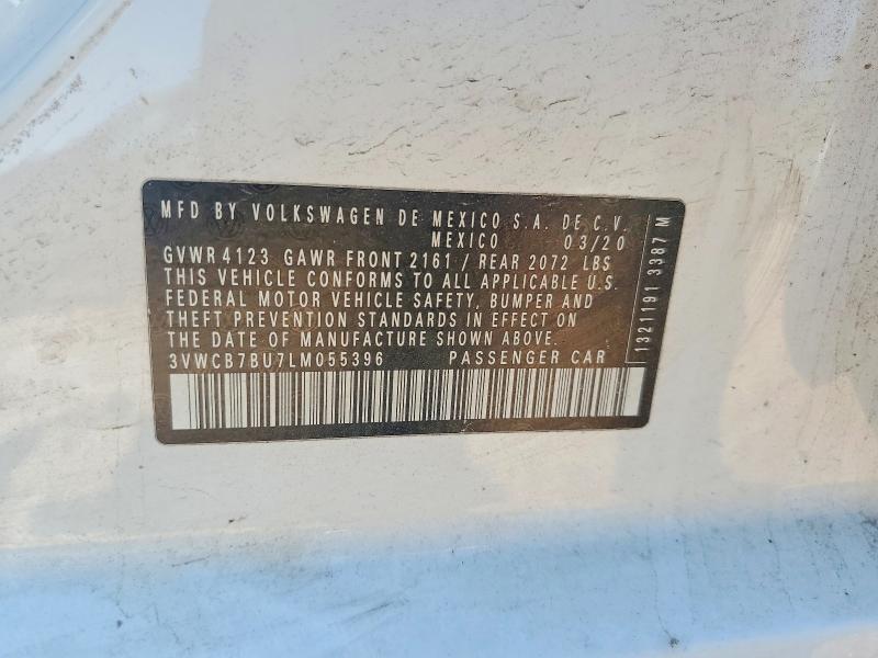2020 Volkswagen Jetta მანქანა იყიდება აუქციონზე, vin: 3VWCB7BU7LM055396, აუქციონის ნომერი: 48958736