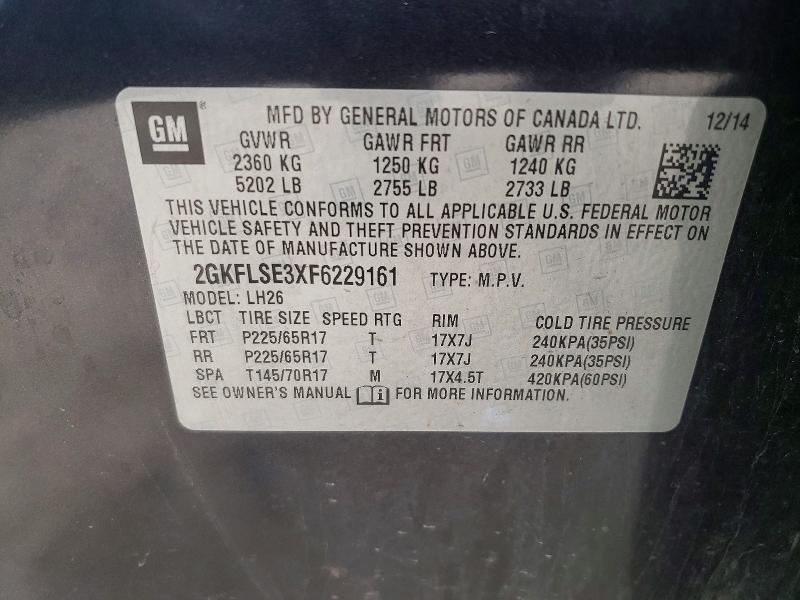 Aukcja sprzedaży 2015 Gmc Terrain, vin: 2GKFLSE3XF6229161, numer aukcji: 51186806