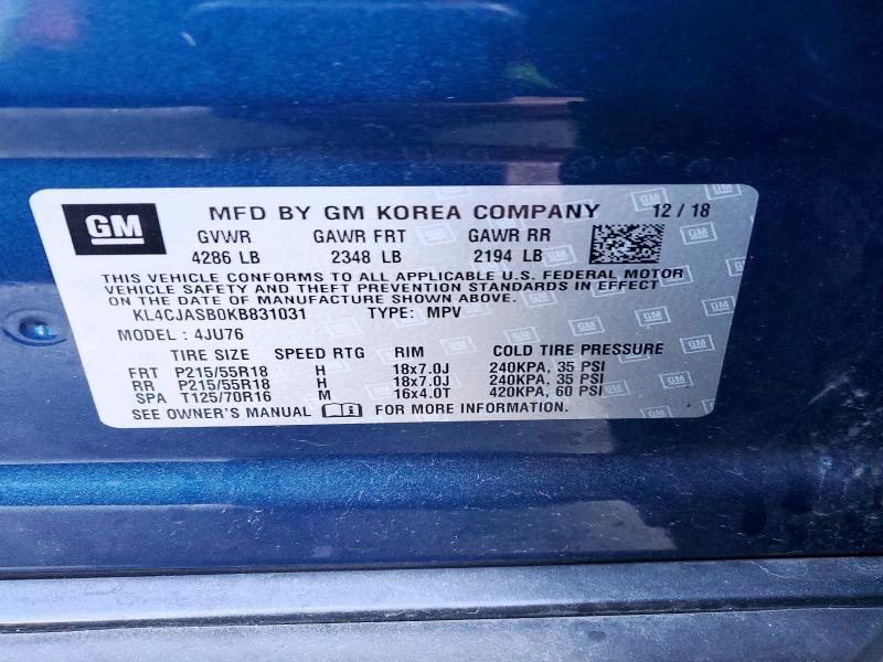 Продажа на аукционе авто 2019 Buick Encore, vin: KL4CJASB0KB831031, номер лота: 48149416