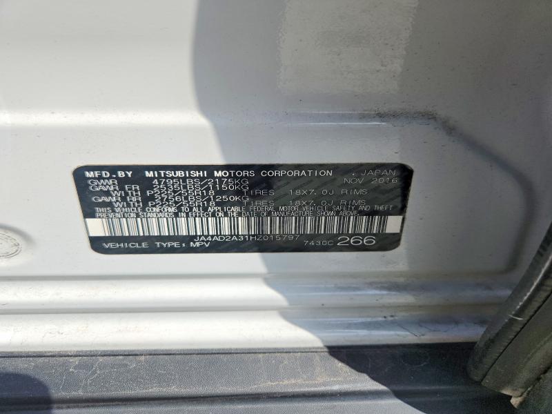 Продаж на аукціоні авто 2017 Mitsubishi Outlander, vin: JA4AD2A31HZ015797, номер лоту: 48530006