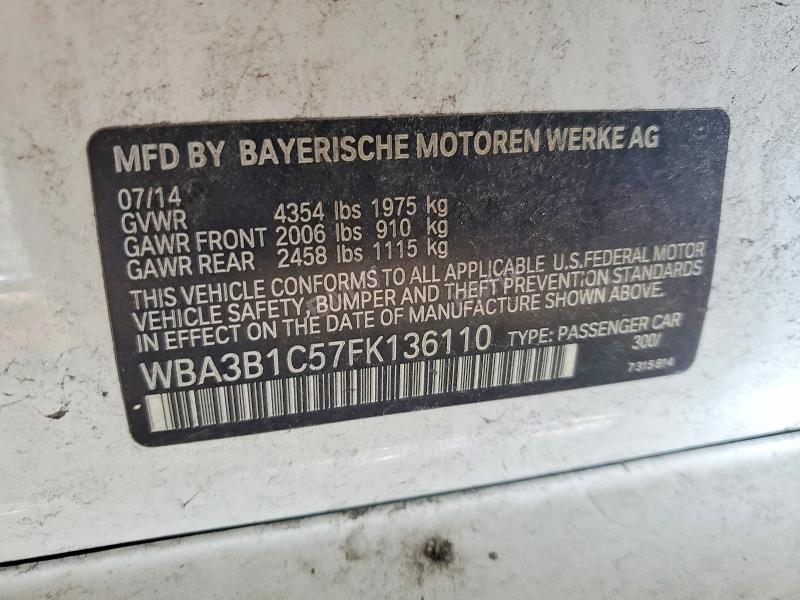 Продажа на аукционе авто 2015 Bmw 320, vin: WBA3B1C57FK136110, номер лота: 50100906