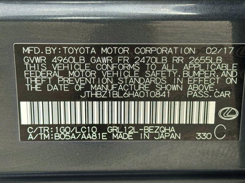 Продажа на аукционе авто 2017 Lexus Gs 350, vin: JTHBZ1BL6HA010841, номер лота: 51532046