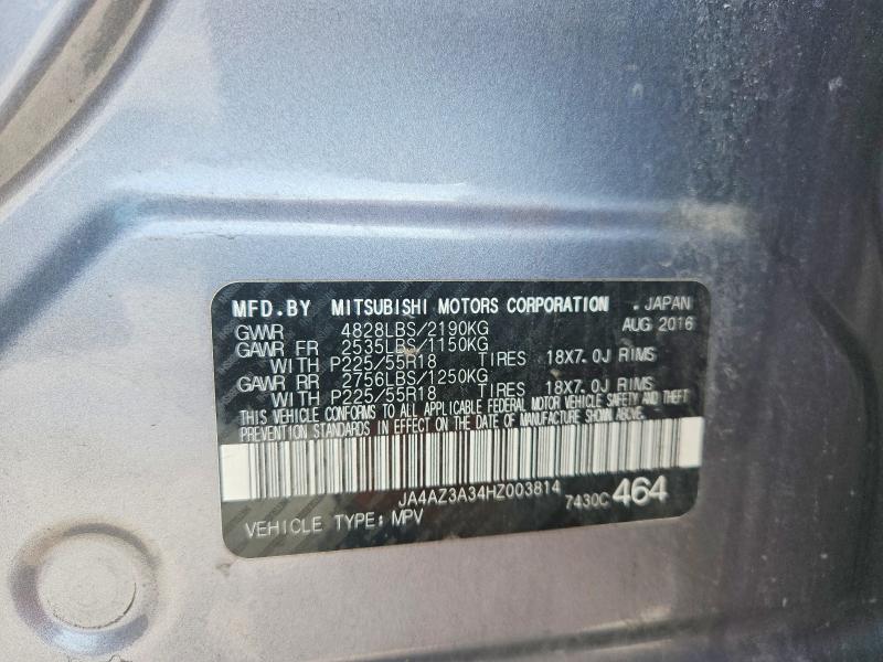 Продаж на аукціоні авто 2017 Mitsubishi Outlander, vin: JA4AZ3A34HZ003814, номер лоту: 51644656