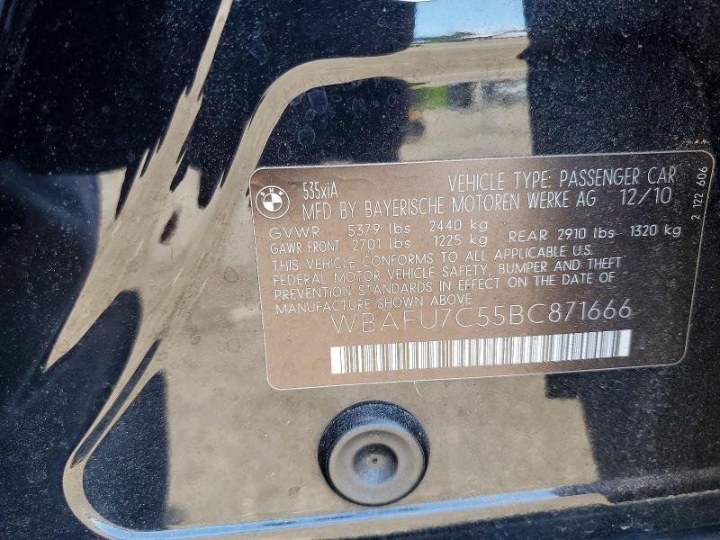 51292396 :رقم المزاد ، WBAFU7C55BC871666 vin ، 2011 Bmw 535 مزاد بيع