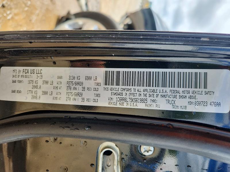 2019 Ram 1500 Classic მანქანა იყიდება აუქციონზე, vin: 1C6RR6LT5KS619925, აუქციონის ნომერი: 49803686