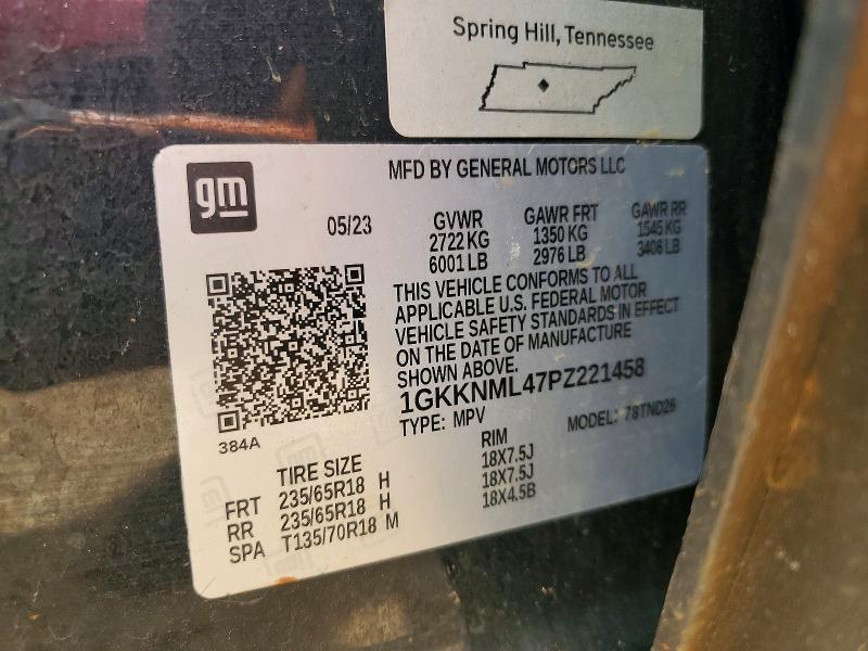 Aukcja sprzedaży 2023 Gmc Acadia, vin: 1GKKNML47PZ221458, numer aukcji: 51881216