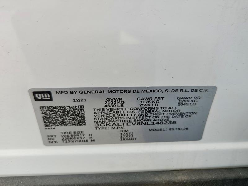 48589496 :رقم المزاد ، 3GKALTEV8NL148235 vin ، 2022 Gmc Terrain مزاد بيع