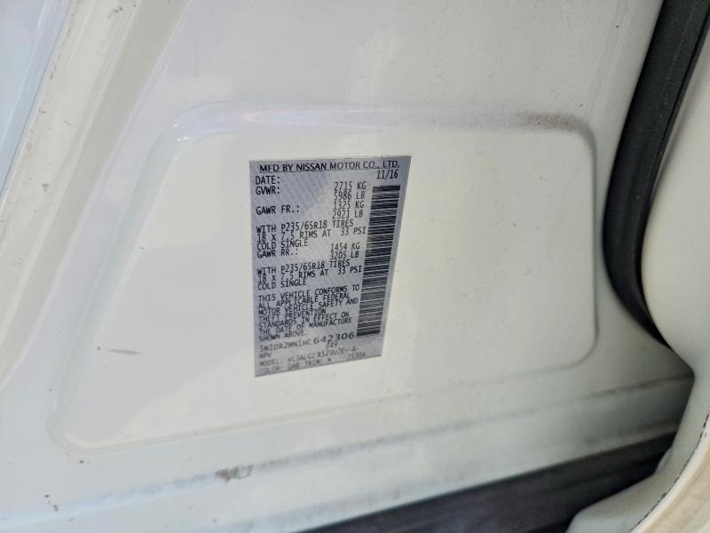 51127026 :رقم المزاد ، 5N1DR2MN1HC642306 vin ، 2017 Nissan Pathfinder مزاد بيع