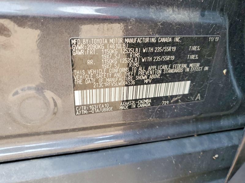 51761246 :رقم المزاد ، 2T3C1RFV5LW064536 vin ، 2020 Toyota Rav4 مزاد بيع