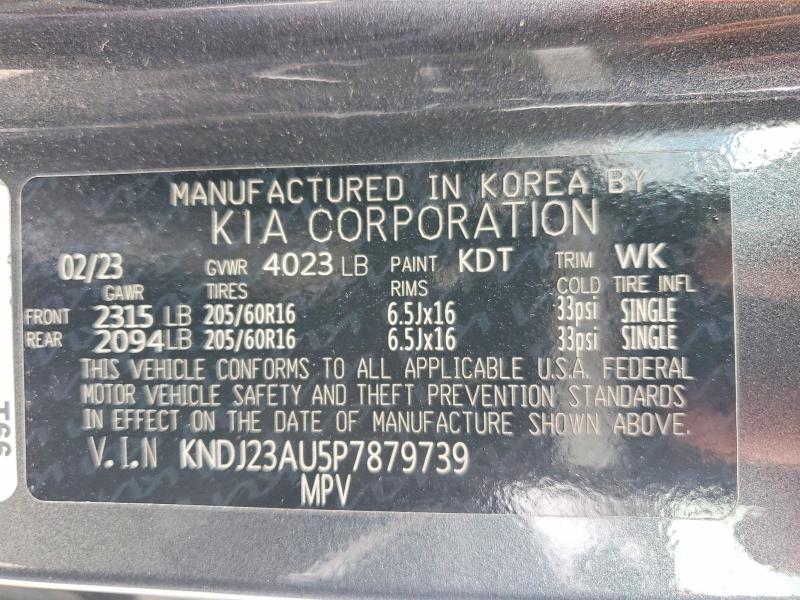51778946 :رقم المزاد ، KNDJ23AU5P7879739 vin ، 2023 Kia Soul مزاد بيع