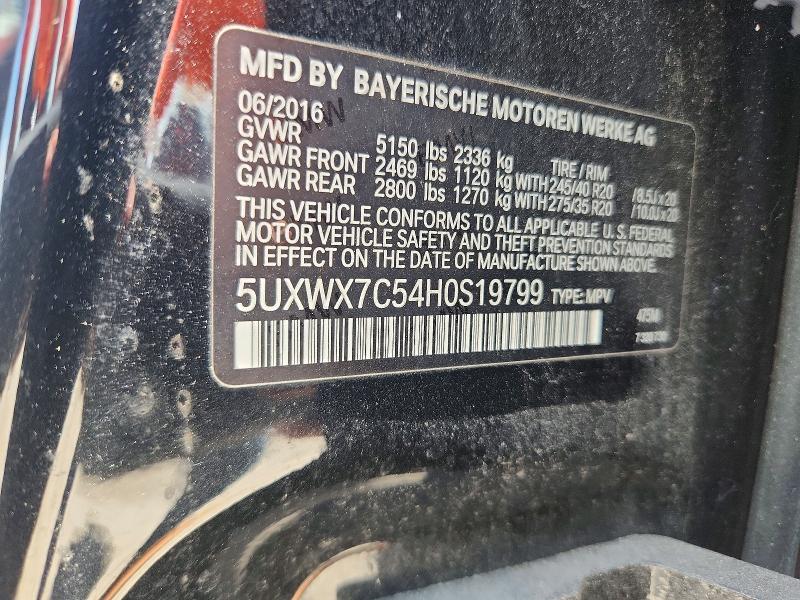 51332126 :رقم المزاد ، 5UXWX7C54H0S19799 vin ، 2017 Bmw X3 مزاد بيع