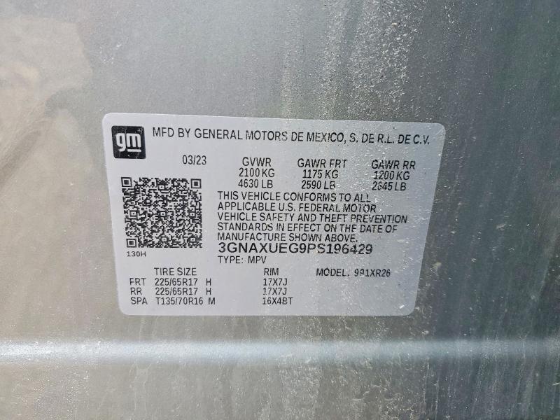 2023 Chevrolet Equinox მანქანა იყიდება აუქციონზე, vin: 3GNAXUEG9PS196429, აუქციონის ნომერი: 50716666