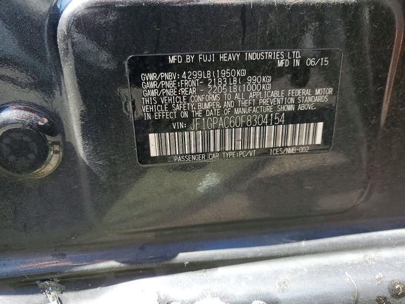 Продажа на аукционе авто 2015 Subaru Impreza, vin: JF1GPAC60F8304154, номер лота: 49292946