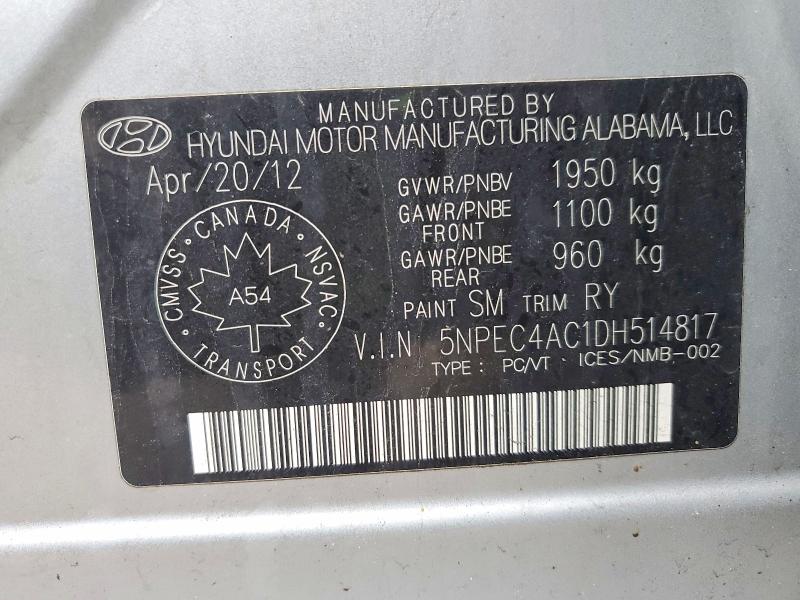 Aukcja sprzedaży 2013 Hyundai Sonata, vin: 5NPEC4AC1DH514817, numer aukcji: 47815686