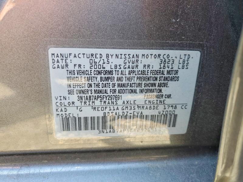 Продаж на аукціоні авто 2015 Nissan Sentra, vin: 3N1AB7AP5FY297691, номер лоту: 49320696