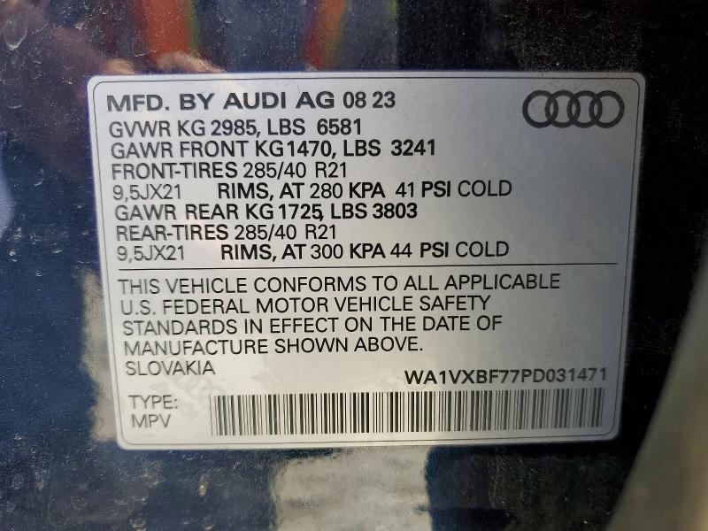 Продажа на аукционе авто 2023 Audi Q7, vin: WA1VXBF77PD031471, номер лота: 48803456