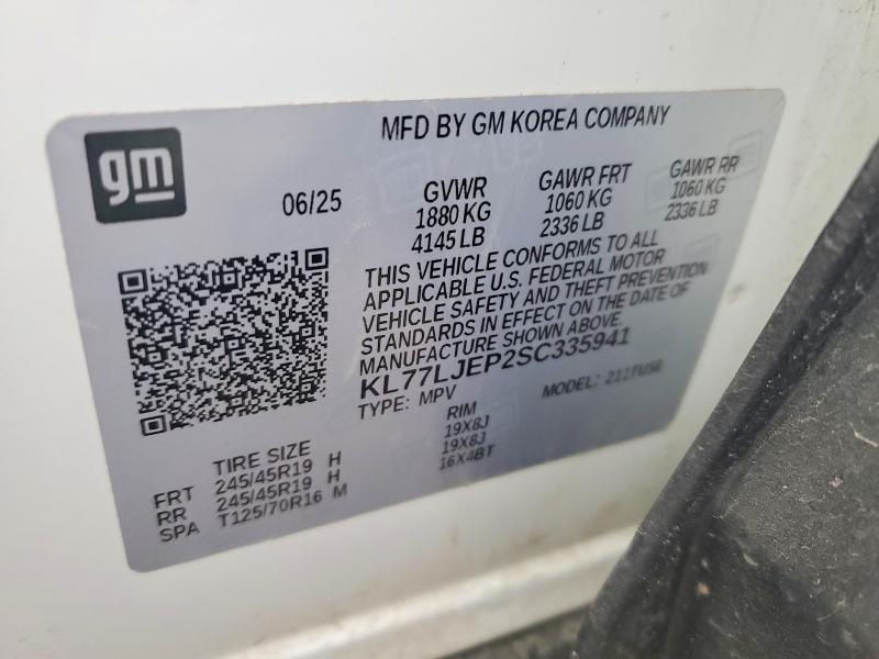 51501416 :رقم المزاد ، KL77LJEP2SC335941 vin ، 2025 Chevrolet Trax مزاد بيع