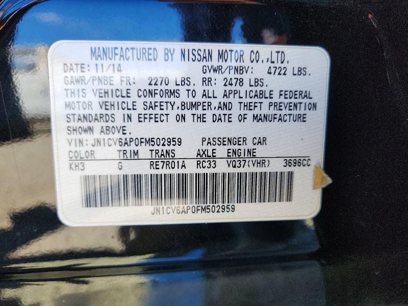 Aukcja sprzedaży 2015 Infiniti Q40, vin: JN1CV6AP0FM502959, numer aukcji: 49125366