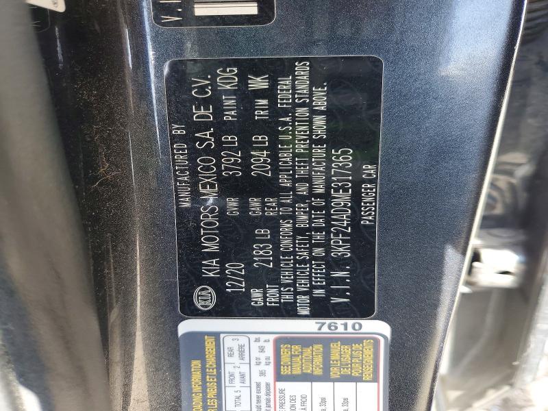 Продаж на аукціоні авто 2021 Kia Forte, vin: 3KPF24AD9ME317365, номер лоту: 49660626