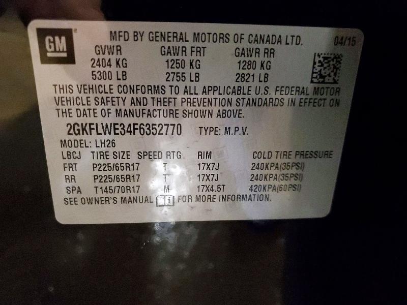 Aukcja sprzedaży 2015 Gmc Terrain, vin: 2GKFLWE34F6352770, numer aukcji: 51106816
