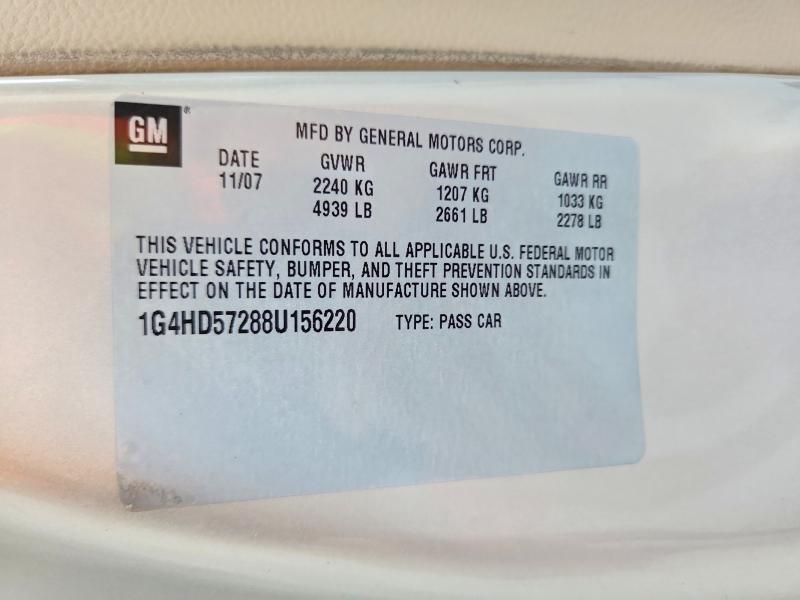 2008 Buick Lucerne მანქანა იყიდება აუქციონზე, vin: 1G4HD57288U156220, აუქციონის ნომერი: 50819896