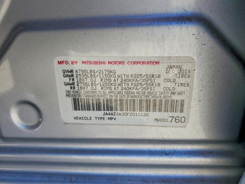 Продаж на аукціоні авто 2015 Mitsubishi Outlander, vin: JA4AZ3A35FZ011126, номер лоту: 50550736
