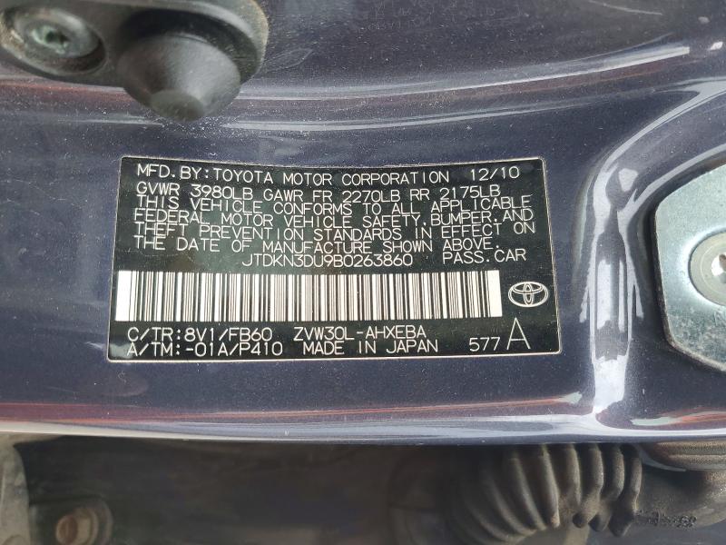 Aukcja sprzedaży 2011 Toyota Prius, vin: JTDKN3DU9B0263860, numer aukcji: 49051706