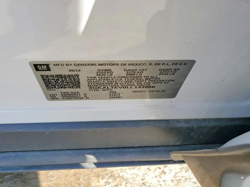 51258266 :رقم المزاد ، 3GKALTEV0LL143866 vin ، 2020 Gmc Terrain مزاد بيع