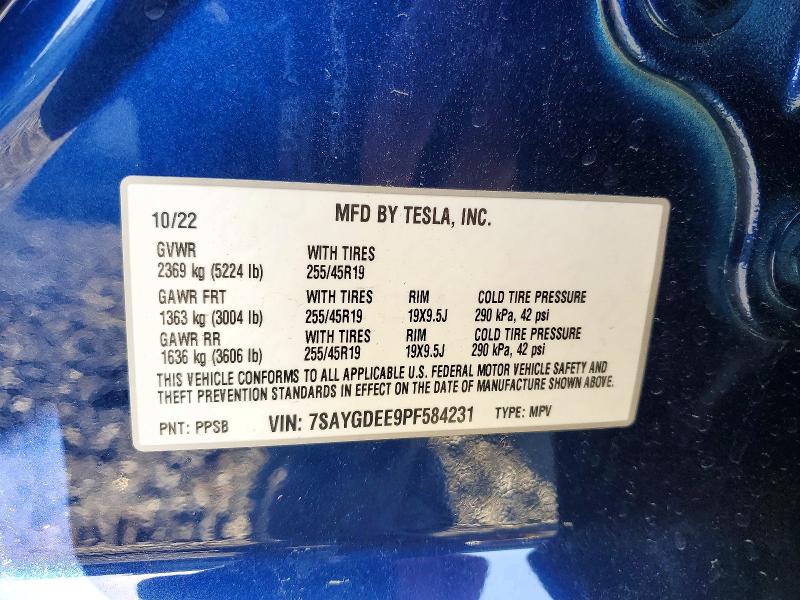 Aukcja sprzedaży 2023 Tesla Model Y, vin: 7SAYGDEE9PF584231, numer aukcji: 49125376